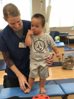 nurse helping child